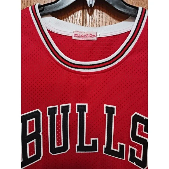 Michael Jordan (Mitchell/Ness)-(Bulls)-(Jersey)-(Red)-(Good Condition)-(XL)-$110 - Picture 7 of 9